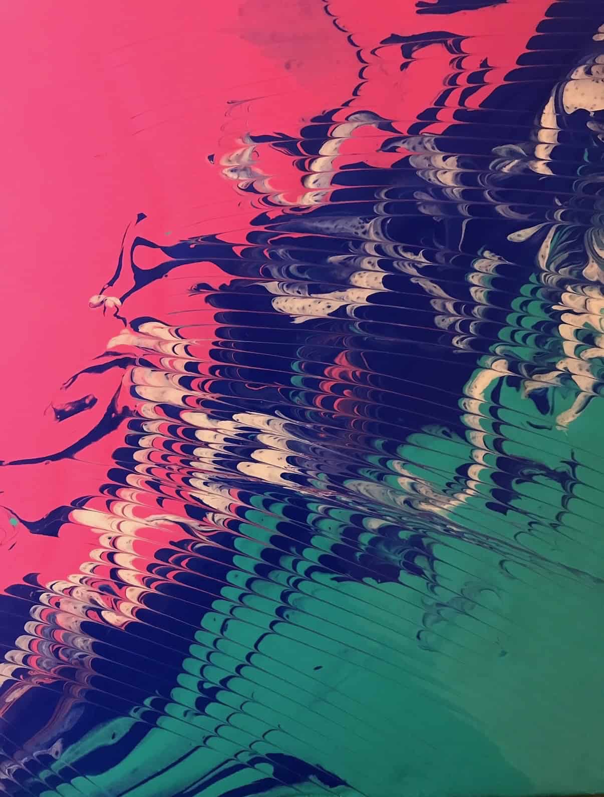 Magenta Weave — magenta and green woven pattern with cream accents