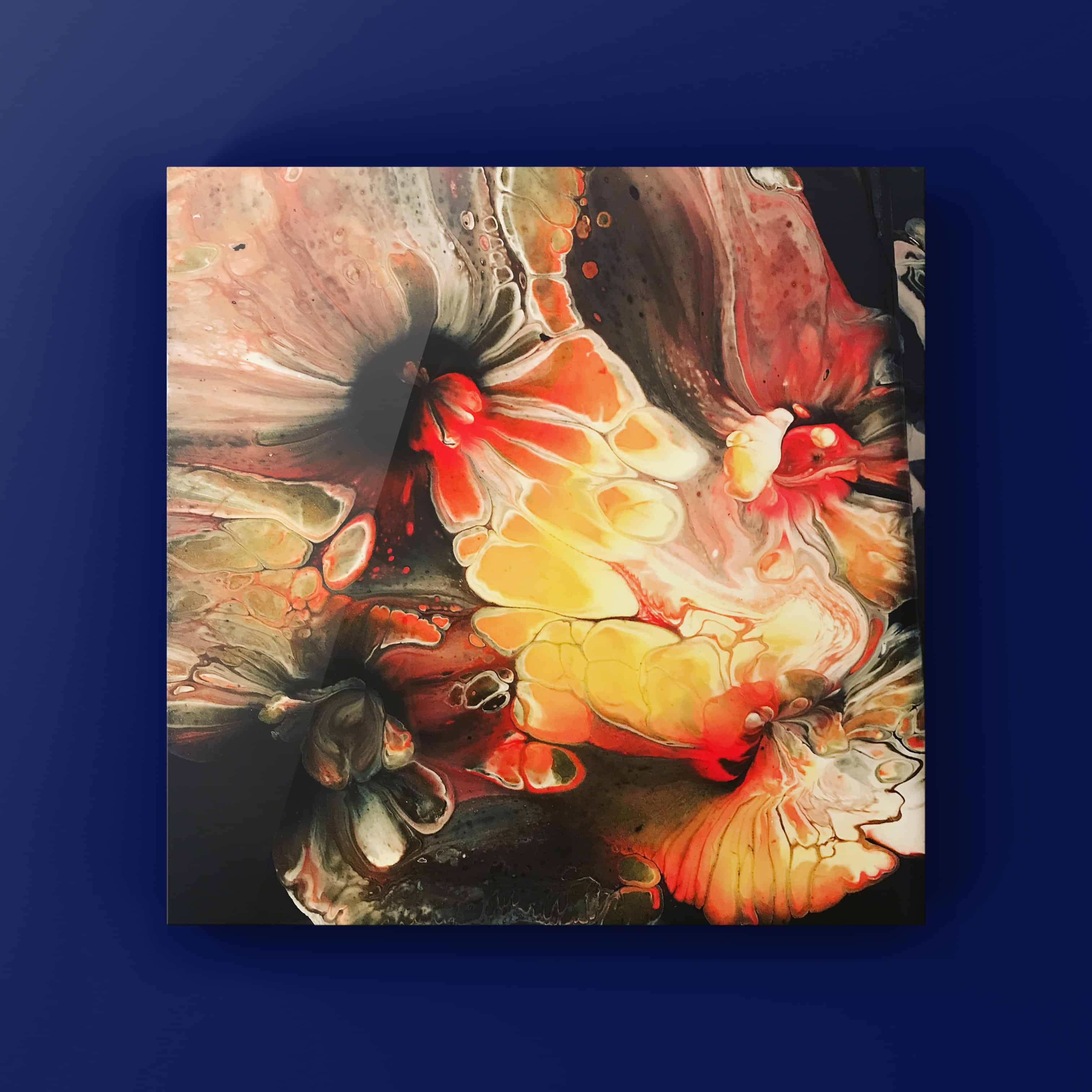 Ember Bloom — warm red, orange, and yellow floral forms