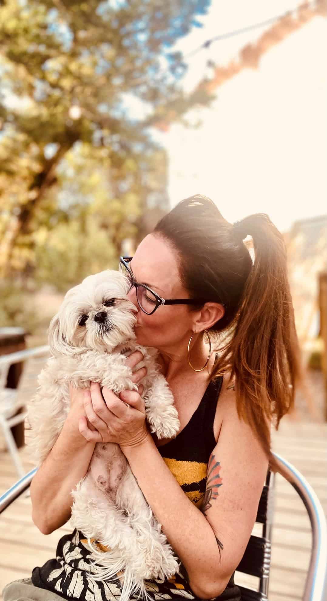 Lori and her dog, Opal